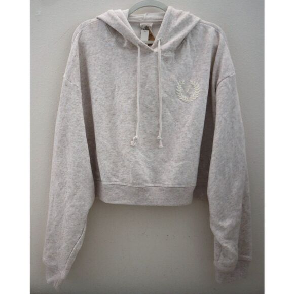PINK x Victoria's Secret Women's Sz XL Oatmeal/Beige Everyday Cropped Hoodie - Picture 1 of 8